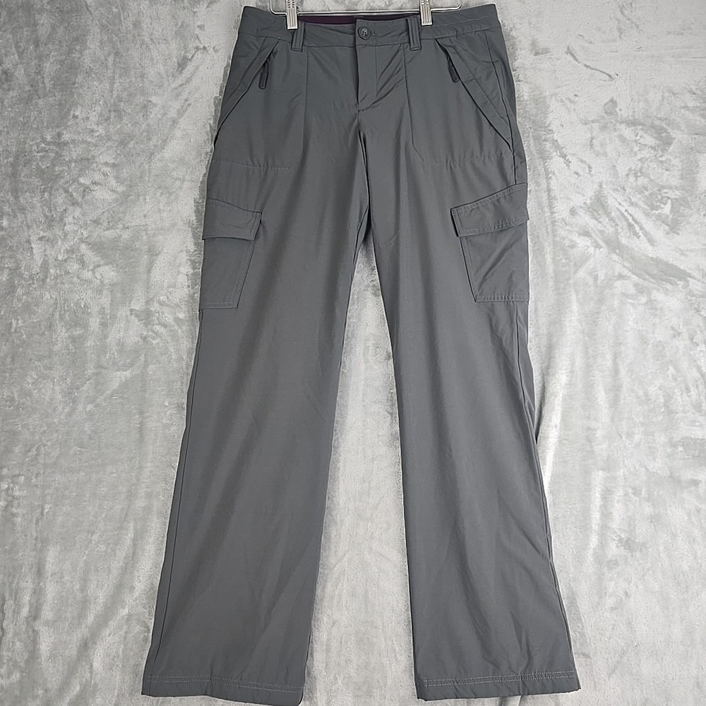 Eddie‎ Bauer Womens Fleece Lined Pants 8 Grey Cargo Outdoor Camping Hike